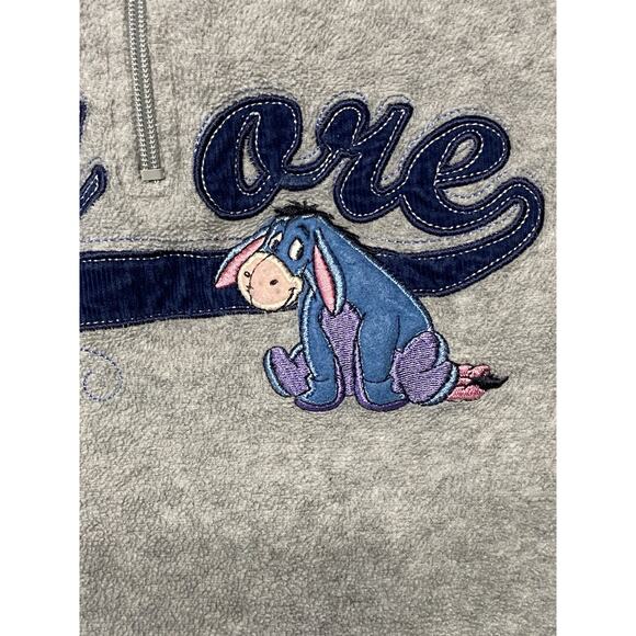 Vintage Eeyore Disney Embroidered Hoodie Missy Size XL Gray - Picture 5 of 14
